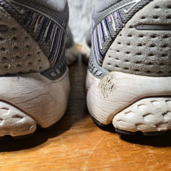 Brooks Adrenaline 19 Womens Size 8.5B Grey/Blue Mesh Running Casual Sneakers - Picture 4 of 12